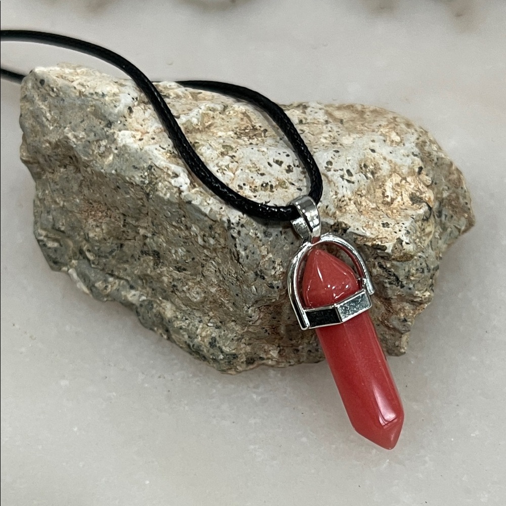 Pink Cherry Quartz Pendant Necklace